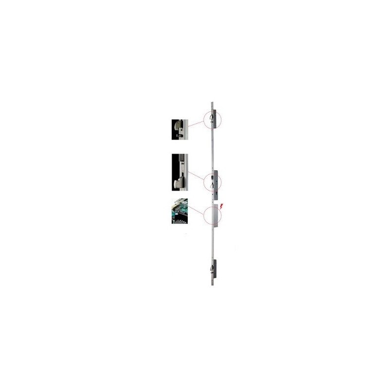 Serrure électrique encastrée multipoint MULTIBLINDO E-MOTION EXIT têtière plate - ISEO