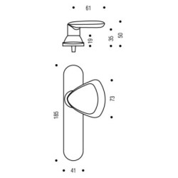 Ensemble sur plaque palière EA165 JAZZ clé i chromé velours - BEZAULT ASSA ABLOY