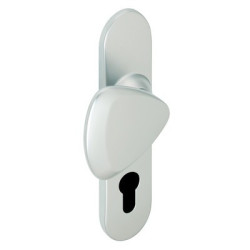 Ensemble sur plaque palière EA195 TWIST chromé velours - BEZAULT ASSA ABLOY