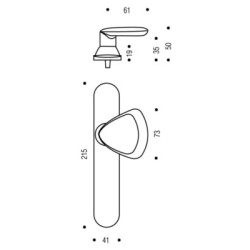 Ensemble sur plaque palière EA195 TWIST chromé velours - BEZAULT ASSA ABLOY