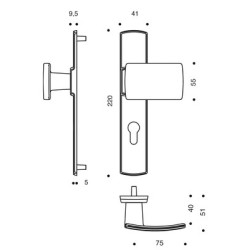 Ensemble sur plaque palière EA195 MUZE - BEZAULT ASSA ABLOY