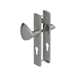 Ensemble sur plaque palière EA195 FLEX clé i chromé satiné - BEZAULT ASSA ABLOY