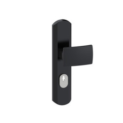 Ensemble blindé sur plaque palière EA195 MUZE ONYX noir mat - BEZAULT ASSA ABLOY