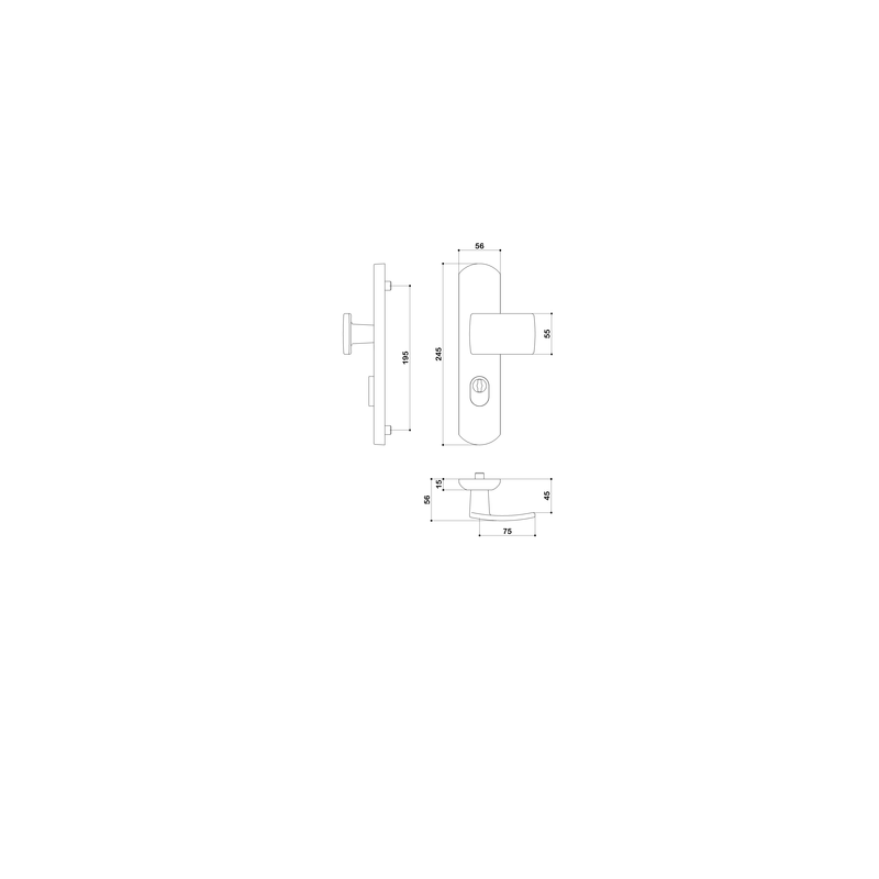 Ensemble blindé sur plaque palière EA195 MUZE ONYX noir mat - BEZAULT ASSA ABLOY