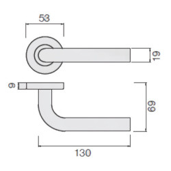 Ensemble de béquille inox sur rosace COVERS forme L – COGEFERM