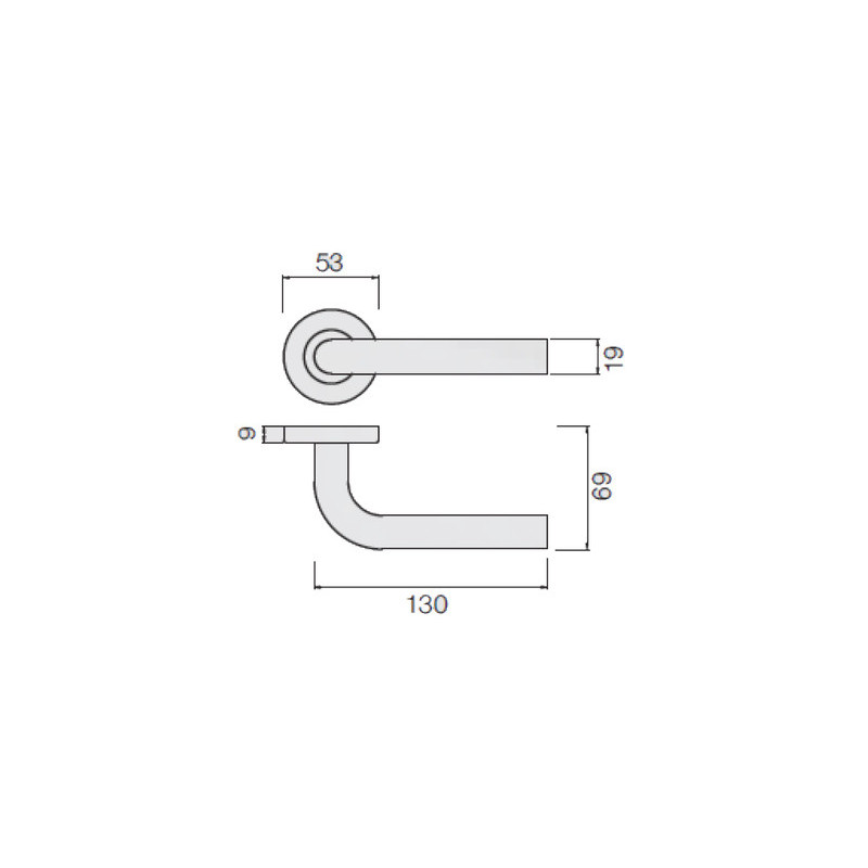 Ensemble de béquille inox sur rosace COVERS forme L – COGEFERM