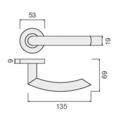 Ensemble de béquille inox sur rosace COVERS forme C – COGEFERM