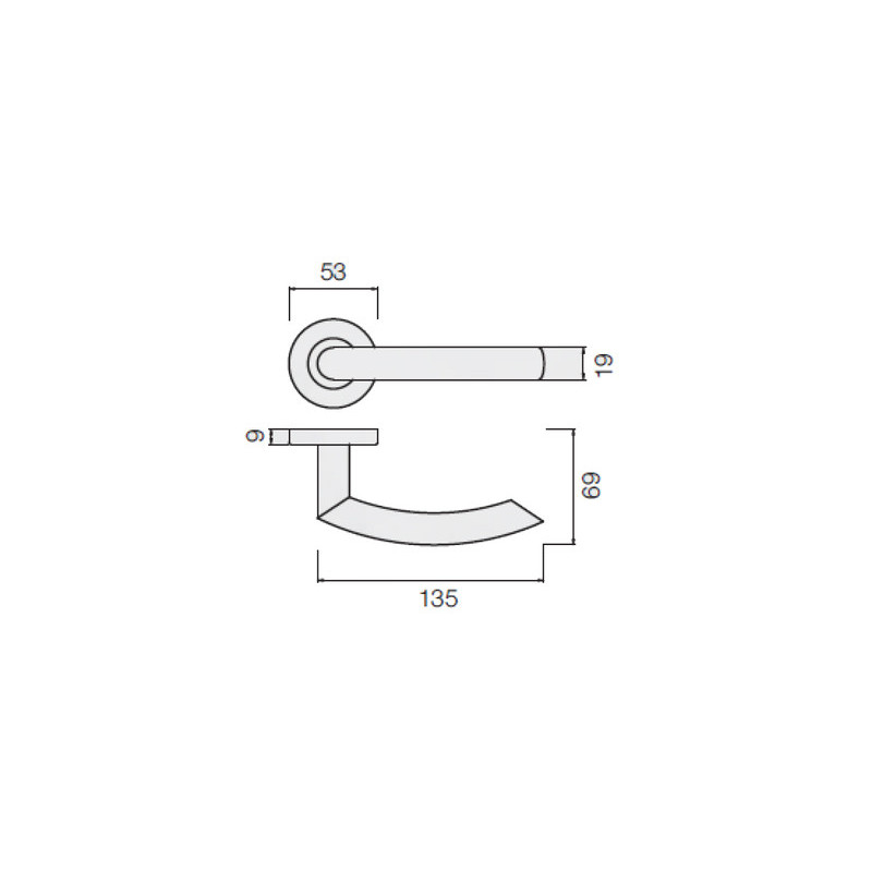Ensemble de béquille inox sur rosace COVERS forme C – COGEFERM