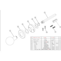Bouton boule sur rosace ronde fixe inox - COGEFERM
