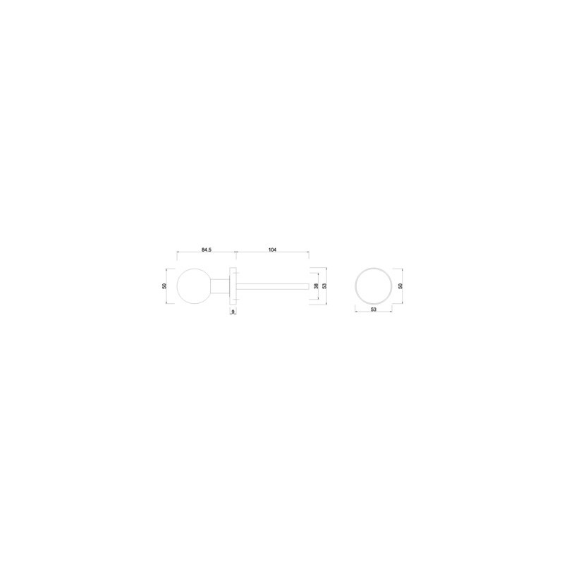 Bouton boule sur rosace ronde fixe inox - COGEFERM