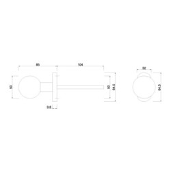 Bouton sphère sur rosace étroite fixe inox - COGEFERM