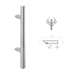 Poignée de tirage droite diamètre support biais 30 4800 inox  - FONDERIA MARCHESI
