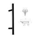 Poignée de tirage droite 4800 axe 300 mm support biais 45° noir mat - FONDERIA MARCHESI