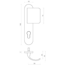 Ensemble sur plaque palière 534 EA165 LOGIO clé i argent - BEZAULT ASSA ABLOY