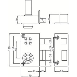 Serrure applique monopoint verticale à fouillot VEGA sur numéro BY2670 - JPM
