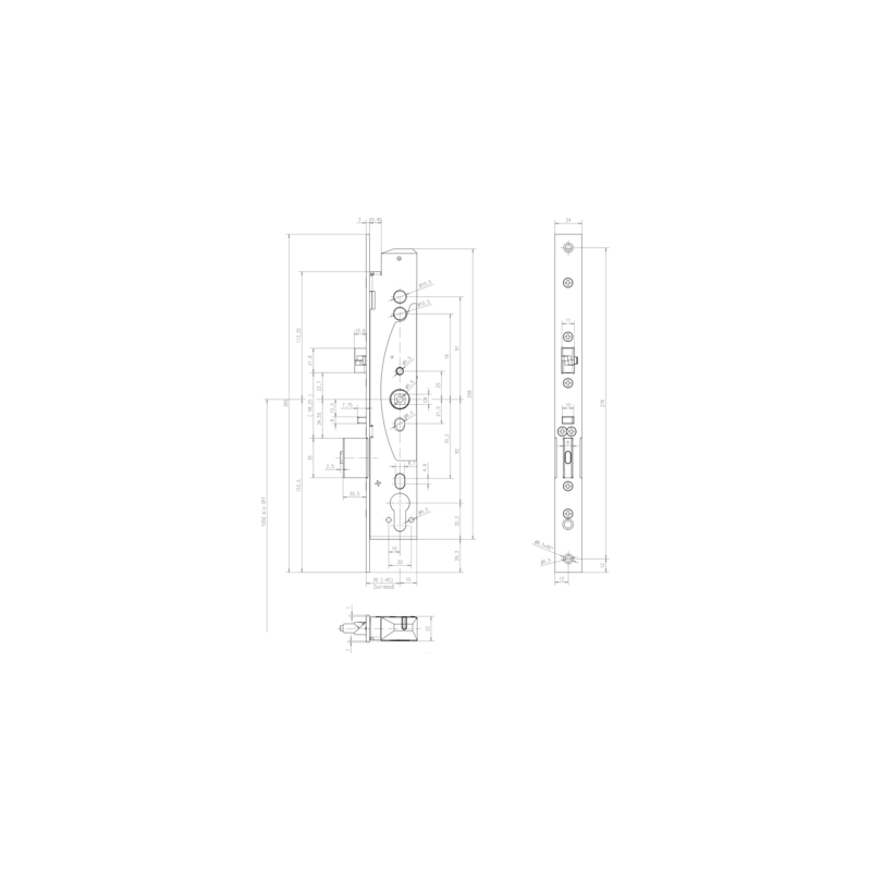 Serrure mécanique à encastrer monopoint MEDIATOR - EFF EFF