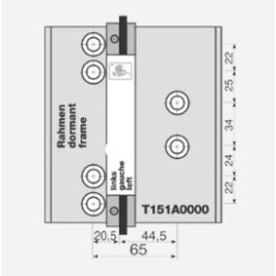 Gabarit de perçage pour paumelle universelle 3 lames TURBAND4 - DR.HAHN
