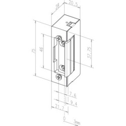 Gâche électrique à encastrer à contact stationnaire 10-24V SPE74 - EFF EF