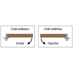 Barre de pivot cornière standard 4 paumelles 2500 mm - SECURYSTAR