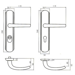 Ensemble sur plaque blindé à fouillot EA195 SECUMAX - BEZAULT ASSA ABLOY