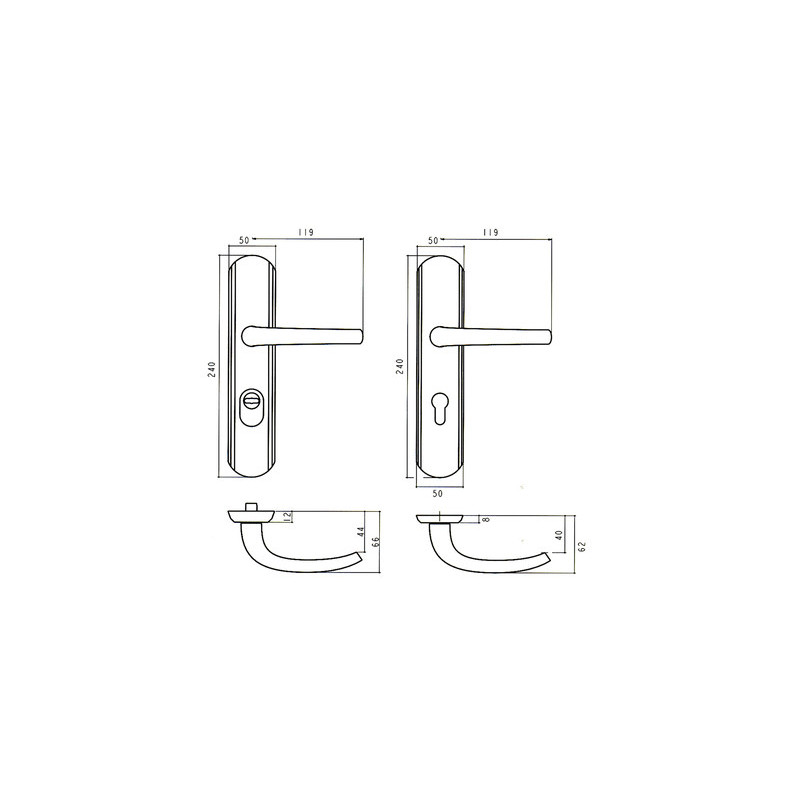 Ensemble sur plaque blindé à fouillot EA195 SECUMAX - BEZAULT ASSA ABLOY