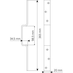Bride de recouvrement 453 pour gâche huisserie métallique de verrou CAVITH et multipoints - ISEO