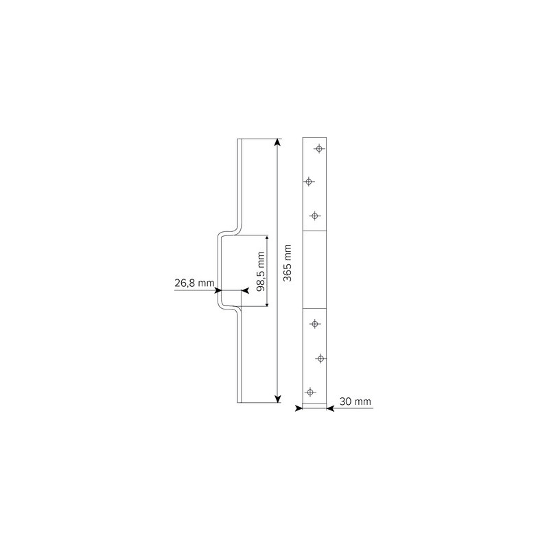 Bride de recouvrement 452 pour gâche bois de verrou CAVITH et multipoints - ISEO