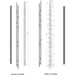 Barre de pivot fer plat 4 paumelles 2 500 mm - SECURYSTAR