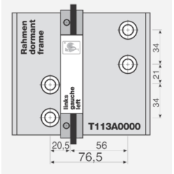 Gabarit pour paumelle universelle 2 lames EA76,5 mm TURBAND4 - DR.HAHN