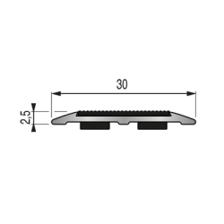 Seuil plat adhésif antidérapant aluminium 5T - DINAC