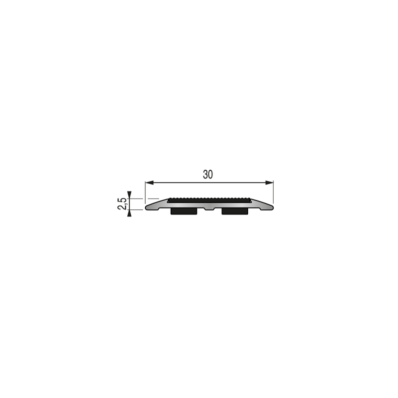 Seuil plat adhésif antidérapant aluminium 5T - DINAC