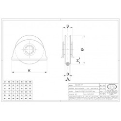 Galet 1 roulement gorge ronde diamètre 16 mm sur monture à plaque - IBFM
