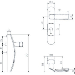 Module extérieur anti-panique à poignée tournante FLUID EN5100 - JPM