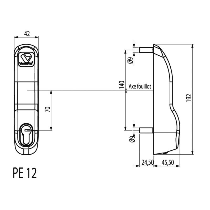 Module externe anti-panique profil européen PREMIUM PE12 - VACHETTE