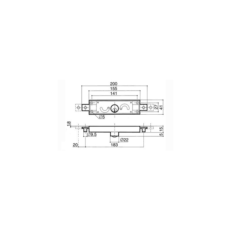Coffre de serrure multipoint horizontale profil rond rideau métallique 6001 / 6011 - PREFER