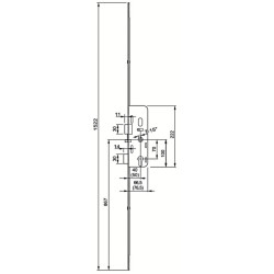 Serrure à encastrer multipoint ajustable clé i GU TRIMATIC - FERCO