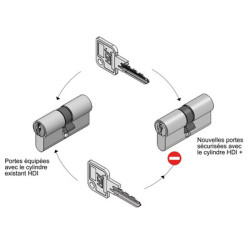 Cylindre européen double entrée HDI+ sur organigramme - VACHETTE