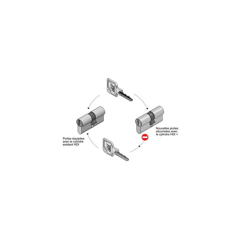 Cylindre européen double entrée HDI+ sur organigramme - VACHETTE