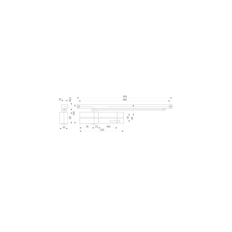Ferme-porte DC135 bras coulisse force 3 - VACHETTE