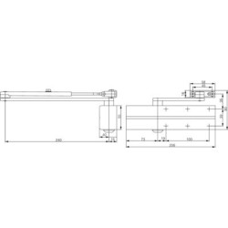 Ferme-porte DC140 bras compas force 2 à 4 argent - VACHETTE