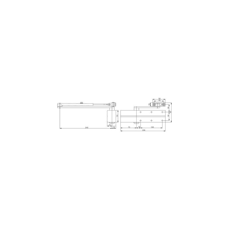 Ferme-porte DC140 bras compas force 2 à 4 argent - VACHETTE