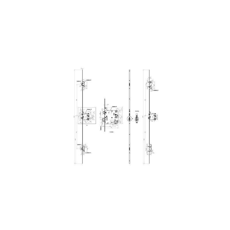 Serrure à encastrer 3 points pêne dormant demi-tour PMR A2P 5000XL SGN1 - VACHETTE ASSA ABLOY