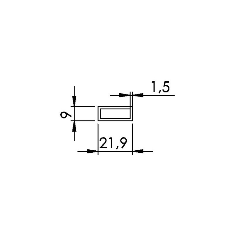 Profil U aluminium anodisé argent pour chants de tablette - BILCOCQ-DUVAL