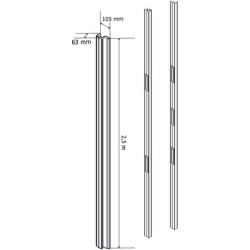 Bandeau ventouses 2x300 Kg 2500 mm BO600RP - CDVI