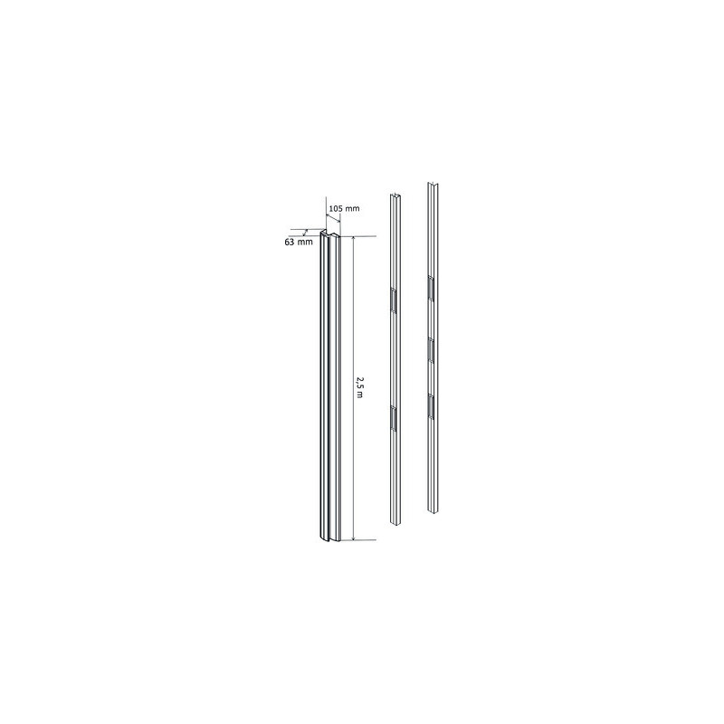 Bandeau ventouses 2x300 Kg 2500 mm BO600RP - CDVI