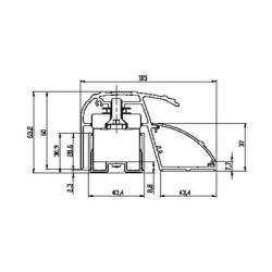 Bandeau ventouses 2x300 Kg 2500 mm BO600RP - CDVI