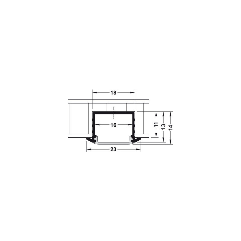 Profil de montage encastré hauteur 14 mm - HAFELE