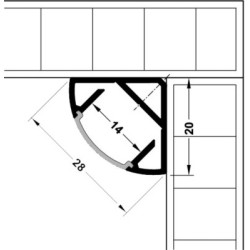 Profil de montage en applique en angle H20 mm - HAFELE