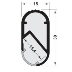 Tube de penderie ovale pour bande LED LOOX - HAFELE