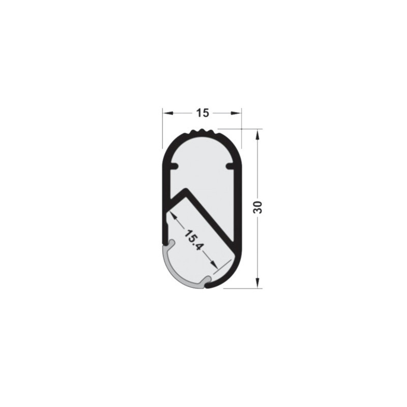 Tube de penderie ovale pour bande LED LOOX - HAFELE